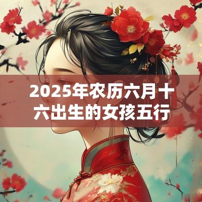 2025年农历六月十六出生的女孩五行八字解读缺金的起名宜用字