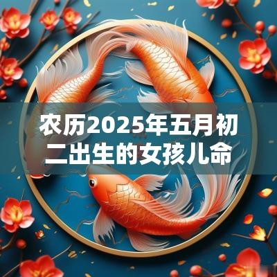 农历2025年五月初二出生的女孩儿命运今日五行缺水周易取名