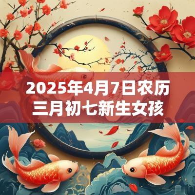2025年4月7日农历三月初七新生女孩五行查询缺火怎么取名好