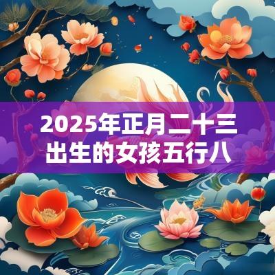 2025年正月二十三出生的女孩五行八字五行缺水火取名测试打分