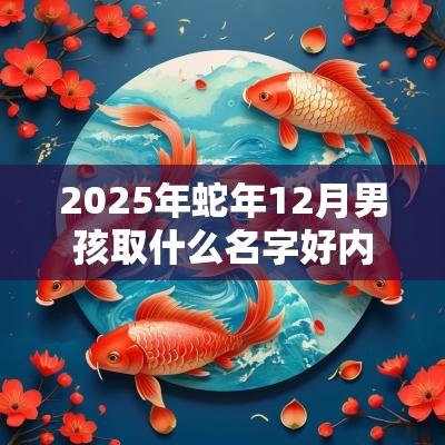 2025年蛇年12月男孩取什么名字好内涵丰富的男宝宝名字