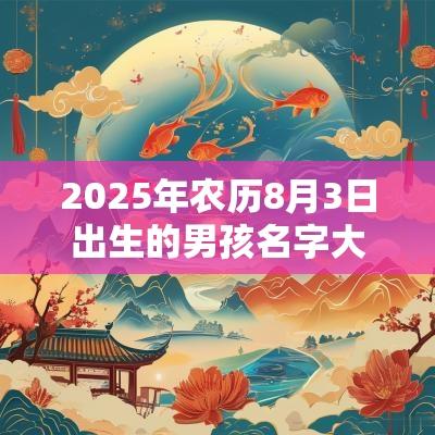 2025年农历8月3日出生的男孩名字大全好听的男生名字大全