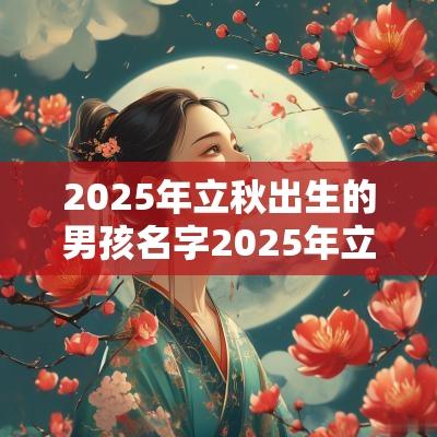 2025年立秋出生的男孩名字2025年立秋出生的男孩取名
