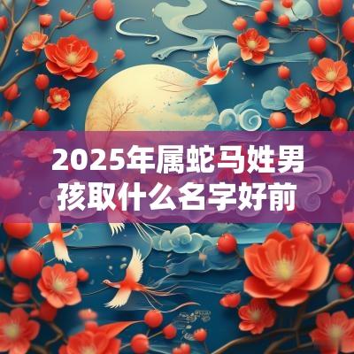 2025年属蛇马姓男孩取什么名字好前程远大的男宝宝好名字