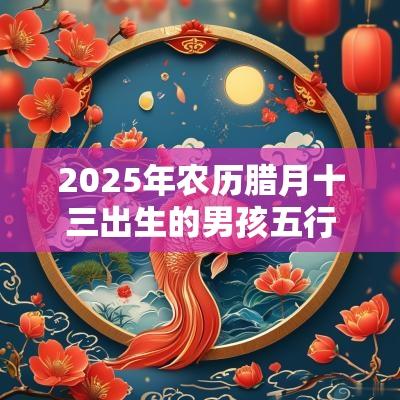 2025年农历腊月十三出生的男孩五行命理解析补金火取名旺运