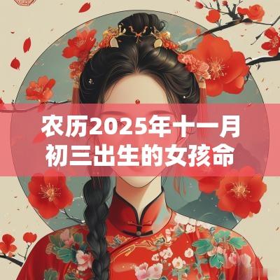 农历2025年十一月初三出生的女孩命运好吗五行缺木火女孩名字