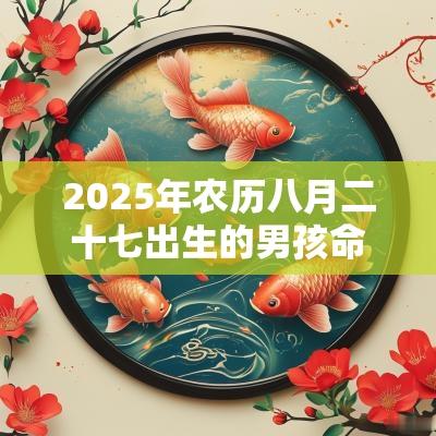 2025年农历八月二十七出生的男孩命运好吗五行缺水男孩名字