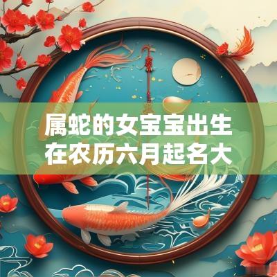 属蛇的女宝宝出生在农历六月起名大全好听甜美的女孩子名字精选