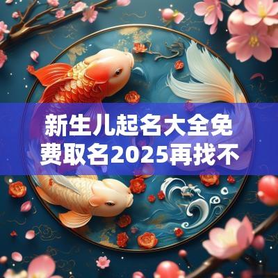 新生儿起名大全免费取名2025再找不到比这更好听的名字