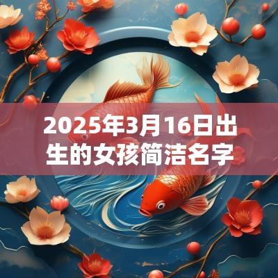 2025年3月16日出生的女孩简洁名字集锦简单大气的名字