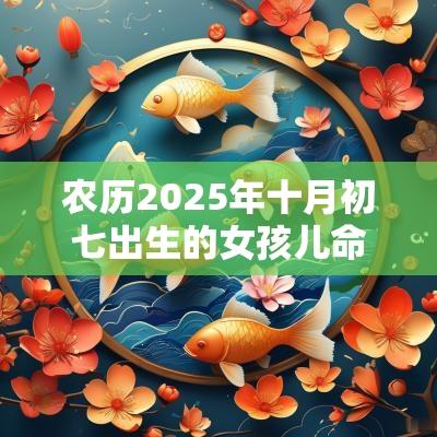 农历2025年十月初七出生的女孩儿命运今日五行缺木火周易取名