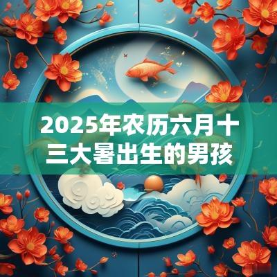 2025年农历六月十三大暑出生的男孩名字五行缺水火免费取名