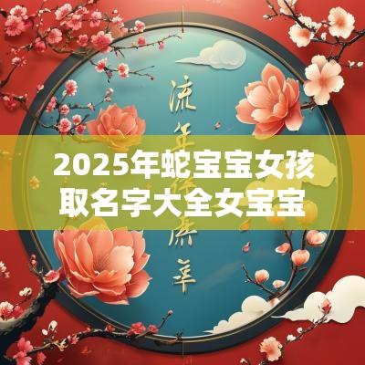 2025年蛇宝宝女孩取名字大全女宝宝这样取名惊艳了时光