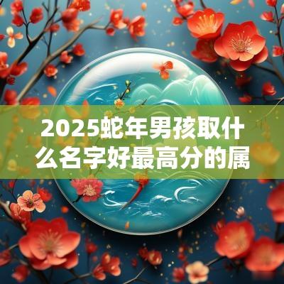 2025蛇年男孩取什么名字好最高分的属蛇男宝宝名字赏析