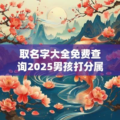 取名字大全免费查询2025男孩打分属蛇宝宝最好听的名字推荐