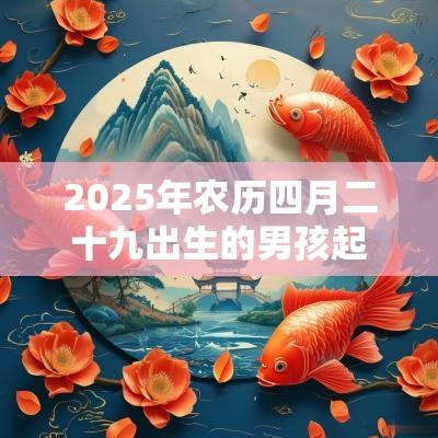 2025年农历四月二十九出生的男孩起名新生儿五行属水的名字