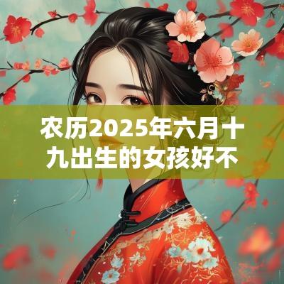 农历2025年六月十九出生的女孩好不好五行缺水取名测试打分