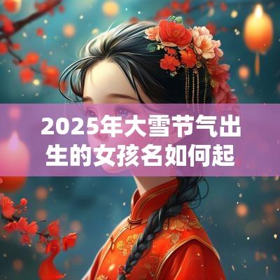 2025年大雪节气出生的女孩名如何起最温暖的女宝宝名字