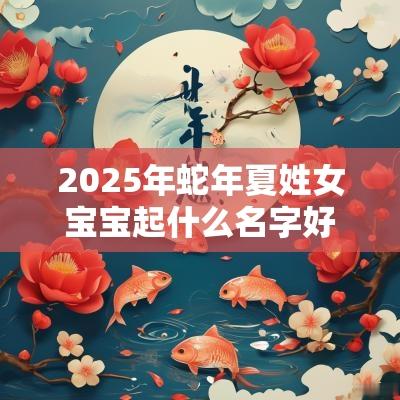2025年蛇年夏姓女宝宝起什么名字好巧笑嫣然的女孩取名