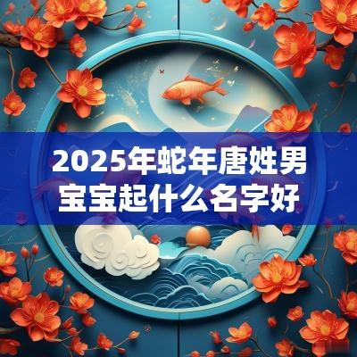 2025年蛇年唐姓男宝宝起什么名字好温文儒雅的男生取名