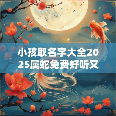 小孩取名字大全2025属蛇免费好听又吉祥的属蛇孩子名字