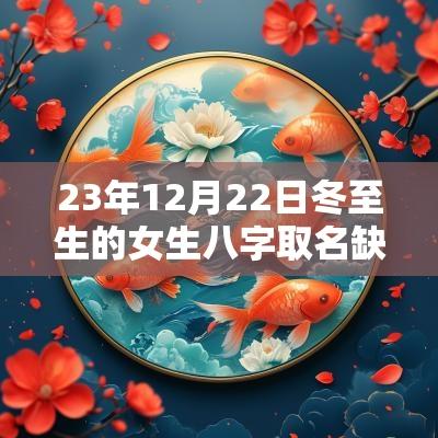 23年12月22日冬至生的女生八字取名缺金火土取名宝典