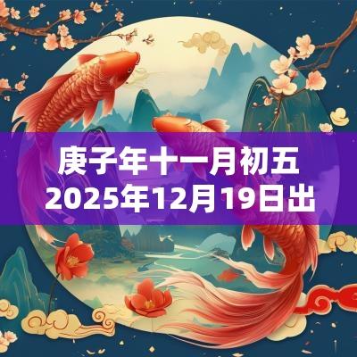 庚子年十一月初五2025年12月19日出生的人命运分析