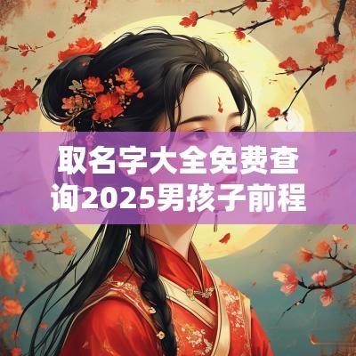 取名字大全免费查询2025男孩子前程似锦大气的男孩名字