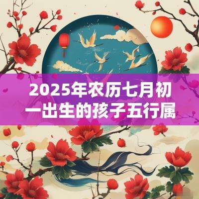 2025年农历七月初一出生的孩子五行属什么如何取名促运