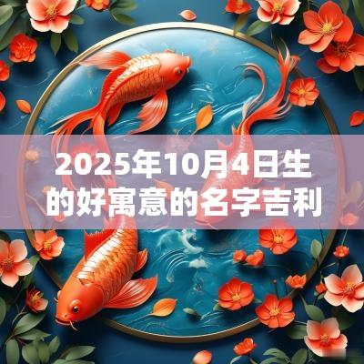 2025年10月4日生的好寓意的名字吉利的宝宝名字鉴赏