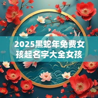2025黑蛇年免费女孩起名字大全女孩名字2025年属蛇