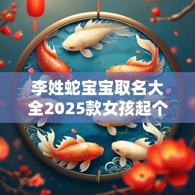李姓蛇宝宝取名大全2025款女孩起个寓意不俗的好名字