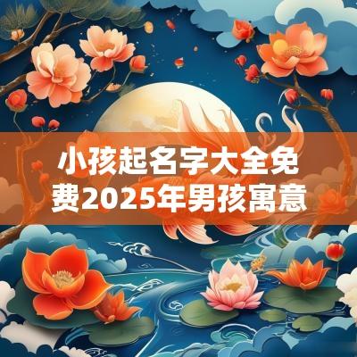小孩起名字大全免费2025年男孩寓意大展宏图的男孩取名