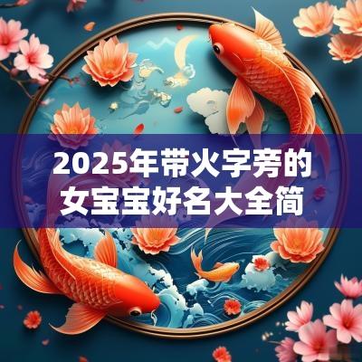 2025年带火字旁的女宝宝好名大全简单好听的女孩名字