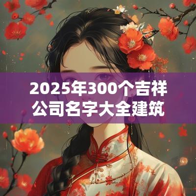 2025年300个吉祥公司名字大全建筑类招财的起名大全