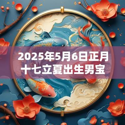 2025年5月6日正月十七立夏出生男宝宝起名名字带解析