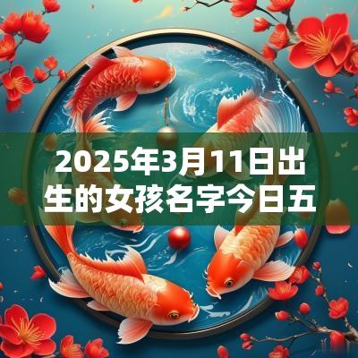 2025年3月11日出生的女孩名字今日五行缺水免费取名