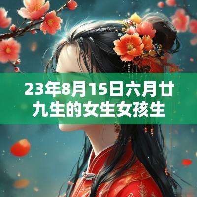 23年8月15日六月廿九生的女生女孩生辰八字起名宜用字