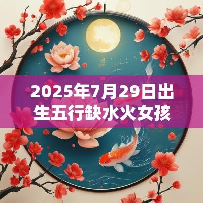 2025年7月29日出生五行缺水火女孩命运与八字名字解析