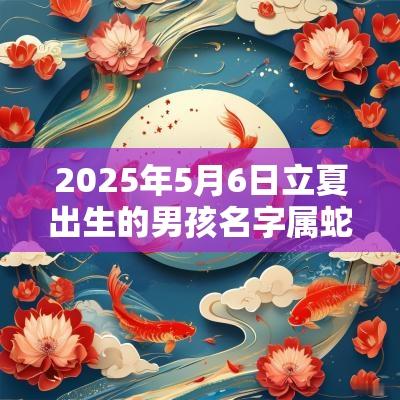 2025年5月6日立夏出生的男孩名字属蛇男宝宝热门起字