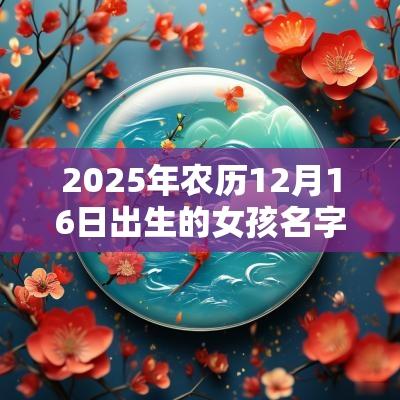 2025年农历12月16日出生的女孩名字唯美的女孩名字 2025年农历12月16日出生的女孩名字唯美的女孩名字