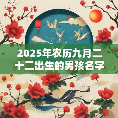 2025年农历九月二十二出生的男孩名字五行缺火怎么取名