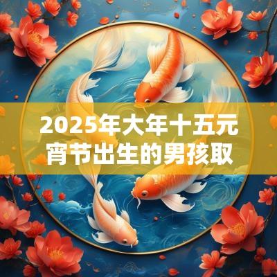 2025年大年十五元宵节出生的男孩取名哪些字好听又吉利