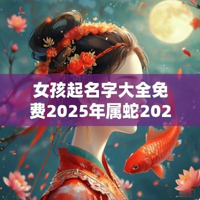 女孩起名字大全免费2025年属蛇2025（精选300个）