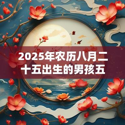 2025年农历八月二十五出生的男孩五行起名好听的名字