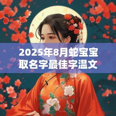2025年8月蛇宝宝取名字最佳字温文尔雅的男生名字大全