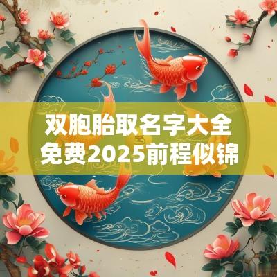 双胞胎取名字大全免费2025前程似锦的双胞胎男孩名字