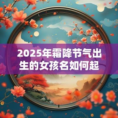 2025年霜降节气出生的女孩名如何起令人称赞的名字合集
