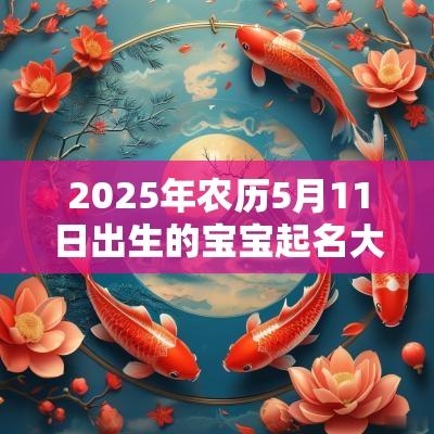 2025年农历5月11日出生的宝宝起名大全吉利名字推荐