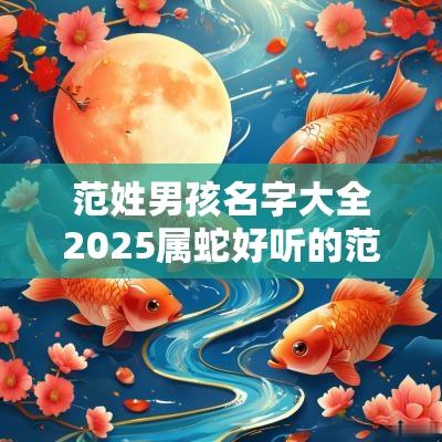 范姓男孩名字大全2025属蛇好听的范姓女孩儿名字大全集